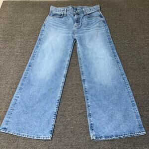 Old Navy Baggy Wide Leg Jeans Girls 14 Plus Blue Denim Medium Wash High Rise